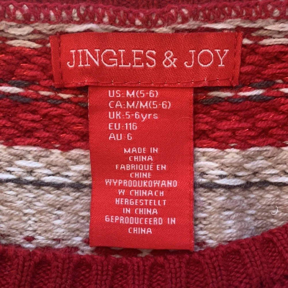 Jingles & Joy Girls Knit Dress Size 5-6